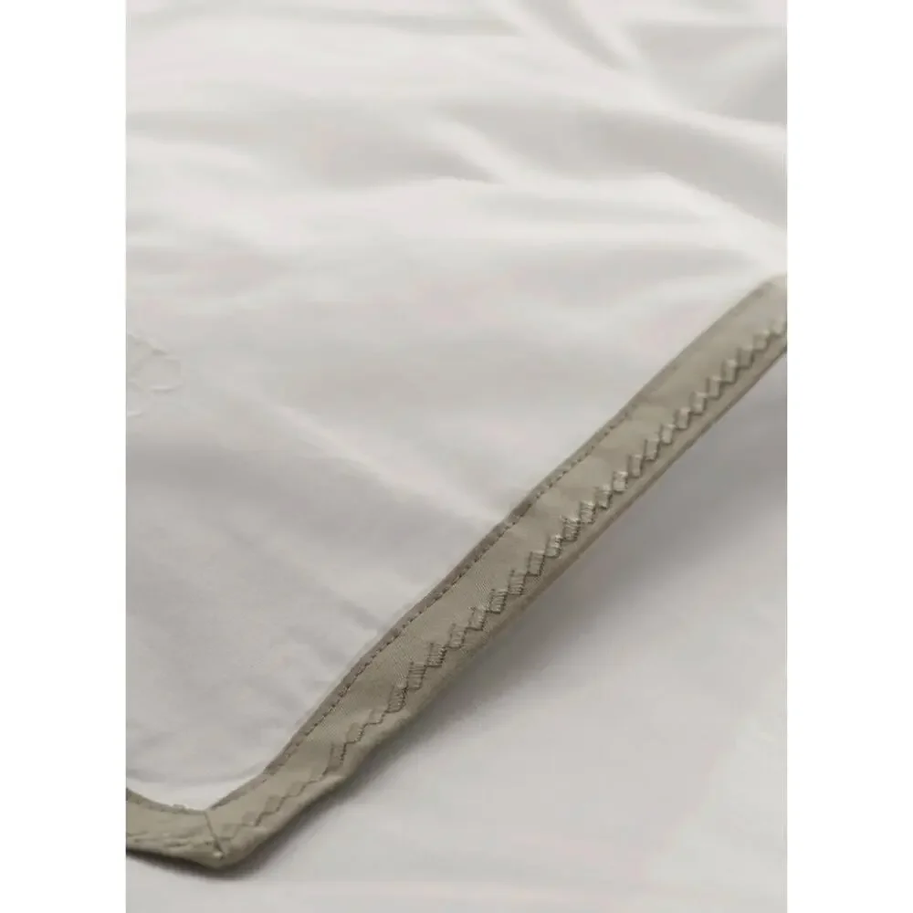 New Boll & Branch Luxury Framed Percale King Duvet Set White & Oak